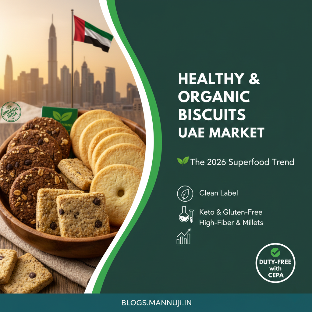 Organic digestive biscuits and sugar-free cookies marketed for health-conscious consumers in the UAE.